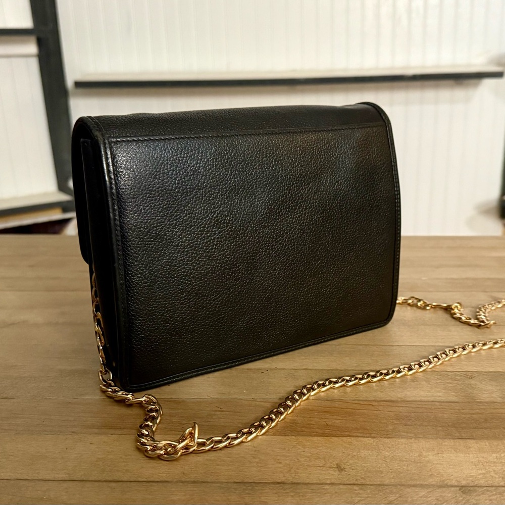 Givenchy Vintage Black Leather Wristlet Clutch Converted Hand & Crossbody Bag - Picture 9 of 14